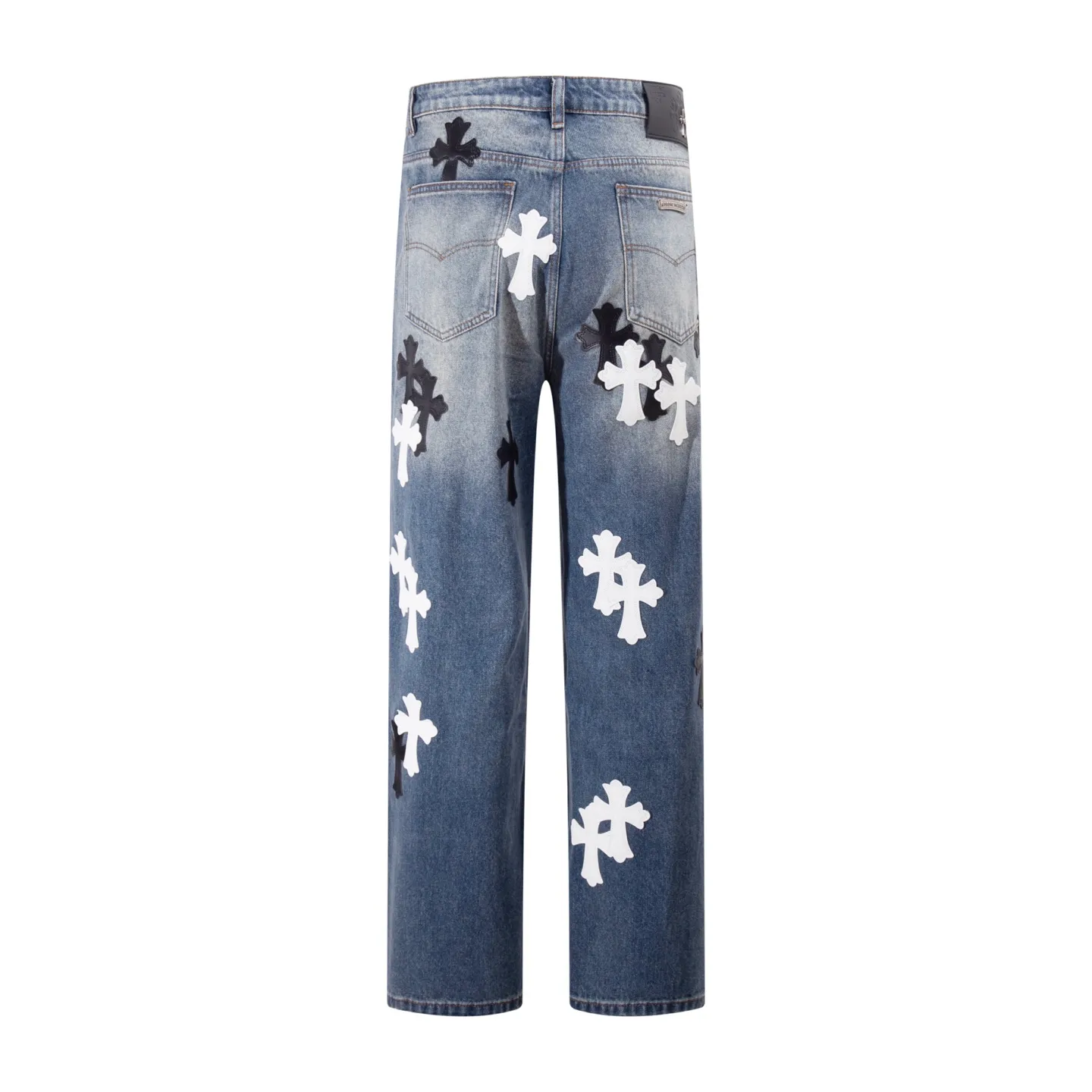P260 model number: H48 chrome hearts & Croix Hearts Loose and popular jeans. Three-dimensional version. Loose and comfortable, not picky about the figure. Makes taller and slimmer. Factory-made. Original factory quality control. Same style for men and women. Can be matched with couples. Versatile recommendation. Must-have jeans for all seasons. Fashionistas have been disappointed. From the quality selection of fabrics, the tailoring of details, and the matching of patterns, they are all impeccable! The upper body is so handsome when worn...it can be easily worn by men, women and children! The craftsmanship is made of heavy-duty washed pure cotton denim fabric. After washing, it is soft and thick and looks very stylish when worn. Size: 30-32-34-36 Color: black